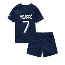 Paris Saint-Germain Kylian Mbappe #7 Hemmaställ Barn 2022-23 Korta ärmar (+ Korta byxor)